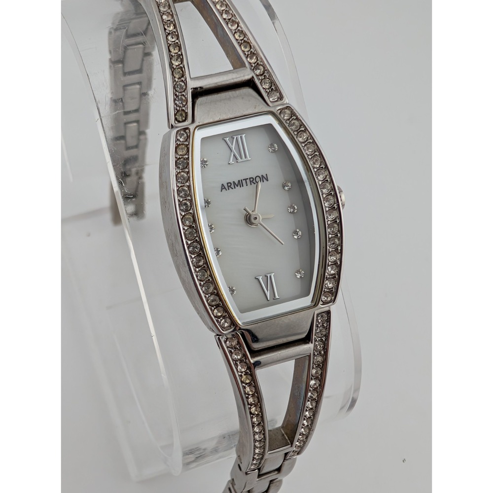 Armitron Watch‎ Women Swarovski Crystal 18mm Case 7.5" Band 75/3531- New Battery
